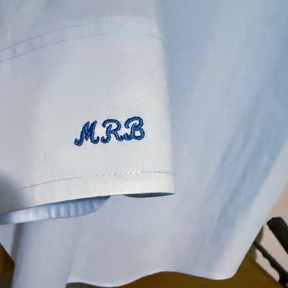 Editions by Van Heusen fitted dress shirt size 17 32/33 pale blue, single needle - Picture 6 of 6